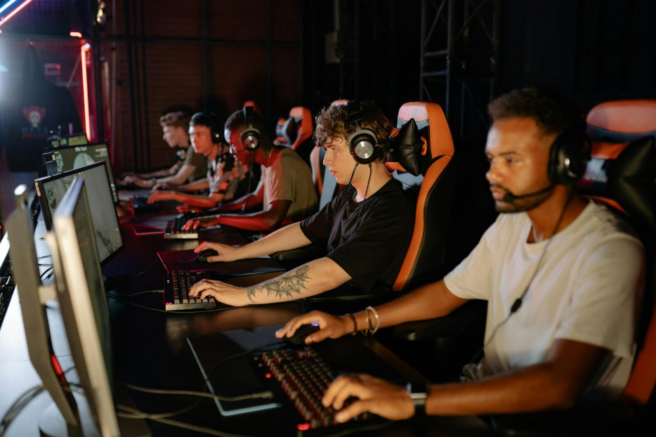 group of gamers in esports tournament