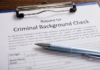 Close up of criminal background check